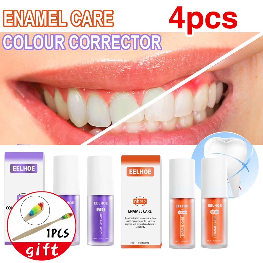 4Pcs Purple Toothpaste, Tooth Stain Removal