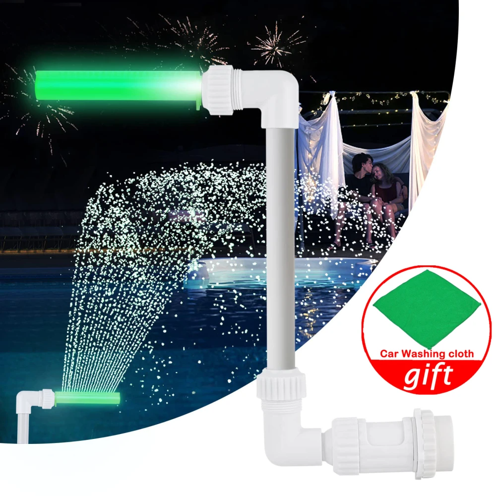 Led Light Water-Fountain Garden Yard Pond Aerator+Cloth