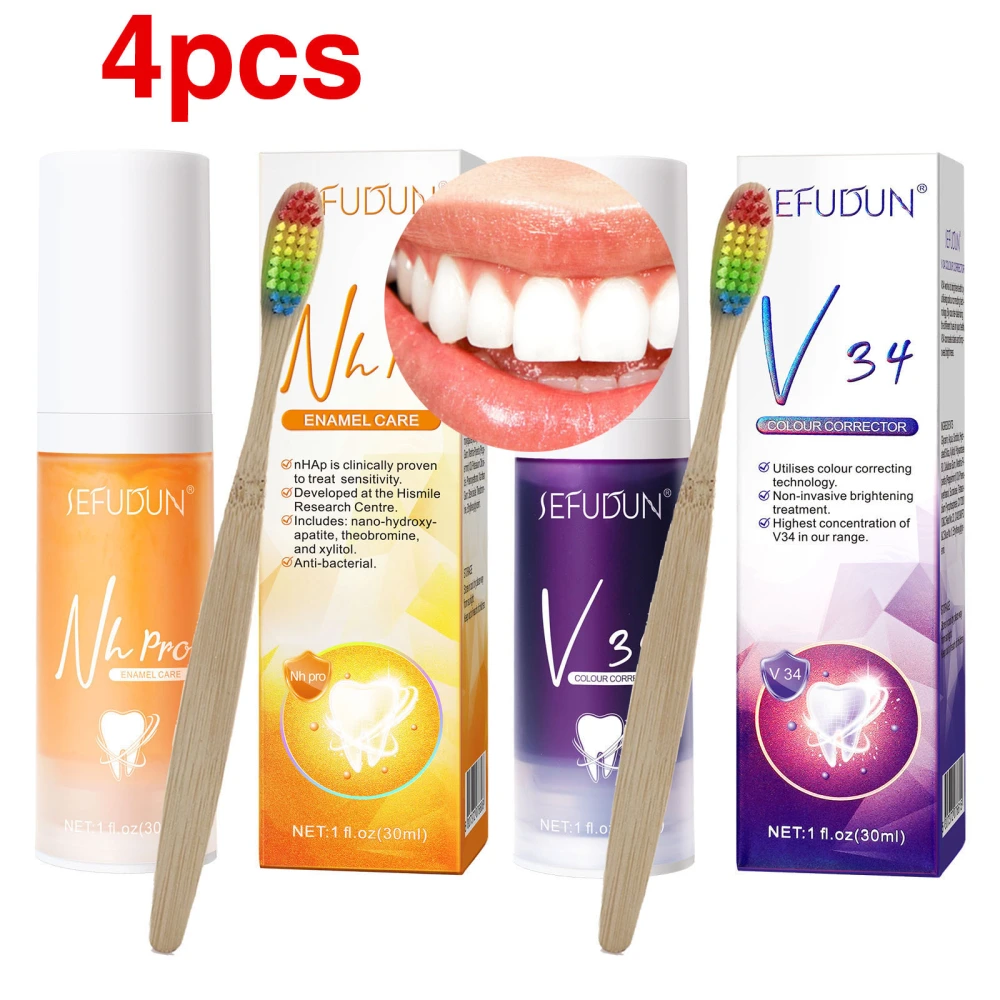 4Pcs Sensitive Toothpaste For Treats Sensitivity Pain