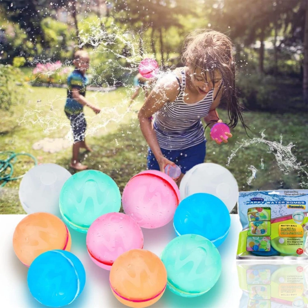 Reusable Water Balloons, Summer Water Toys, Outdoor Toys, Pool Toys, Self-Sealing Water Bomb for Kids Adults, Silicone Water Ball Easy Quick Fill, Fun Splash Water Bomb Party Supplies