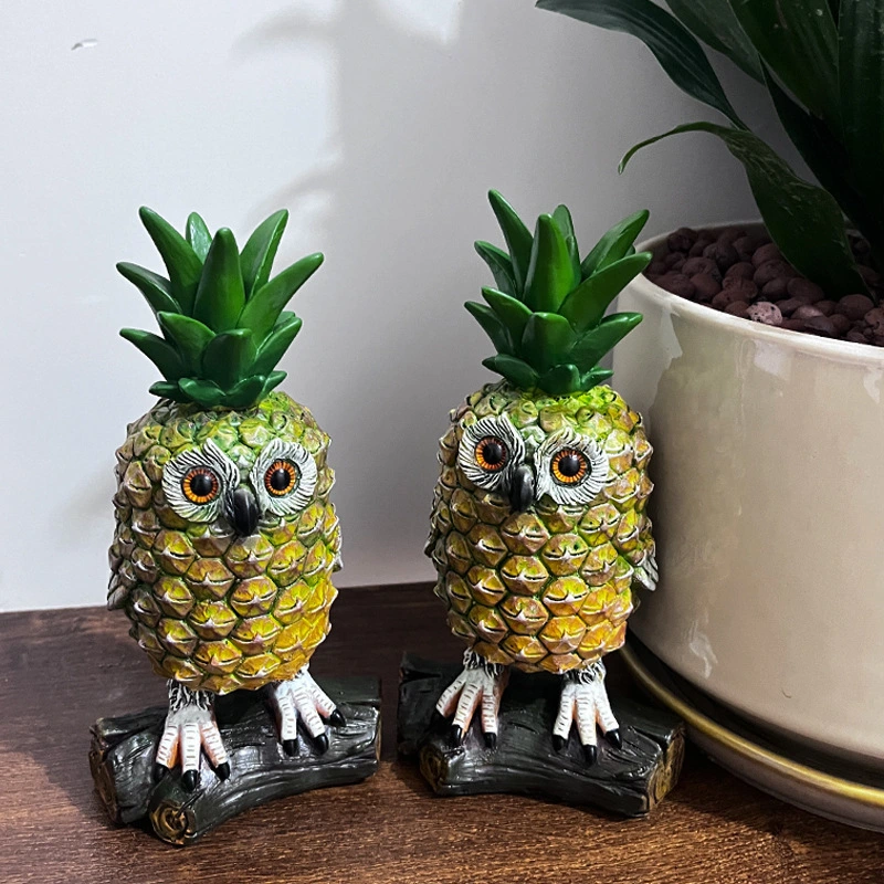 Garden Variation Pineapple Owl Resin Craft Ornament Outdoor Garden Creative Decoration