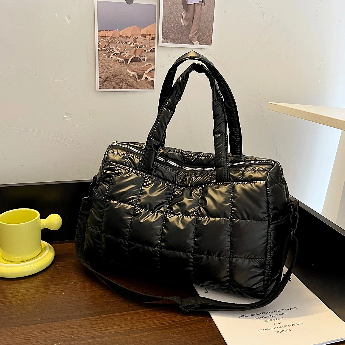 Winter Warm Space Women's Shoulder Bag Nylon Quilted High Capacity Female Crossbody Bags for Women Satchel Handbags