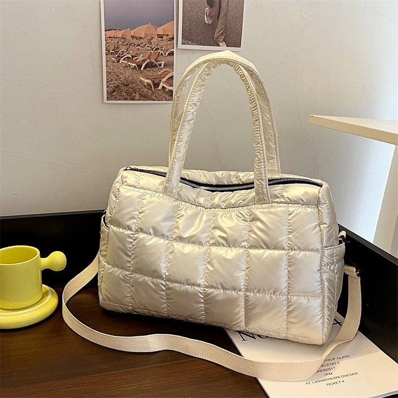 Winter Warm Space Women's Shoulder Bag Nylon Quilted High Capacity Female Crossbody Bags for Women Satchel Handbags