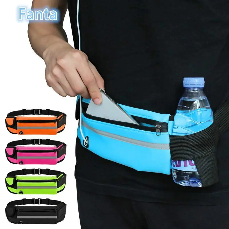 Slim Soft Polyester Water Resistant Waist Bag Pack for Man Women Carrying Phone Keys Money