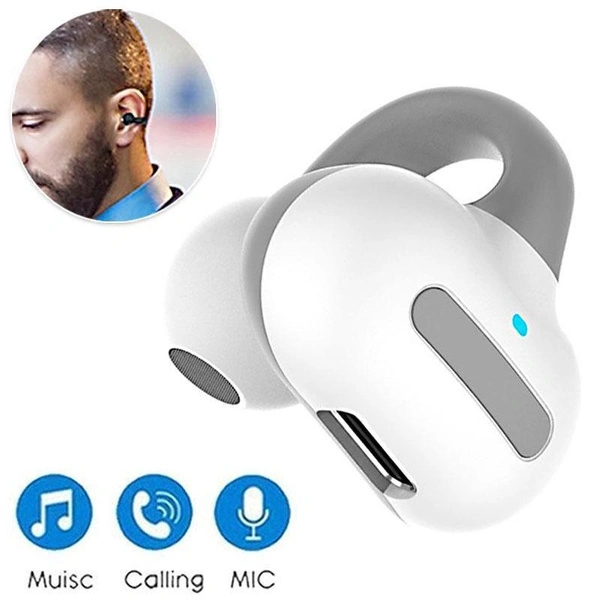 1PC Painless Wear Ear-clip Single Ear Earphone,TWS Bluetooth5.3 Noise Cancelling Touch Control Earphones with Microphone