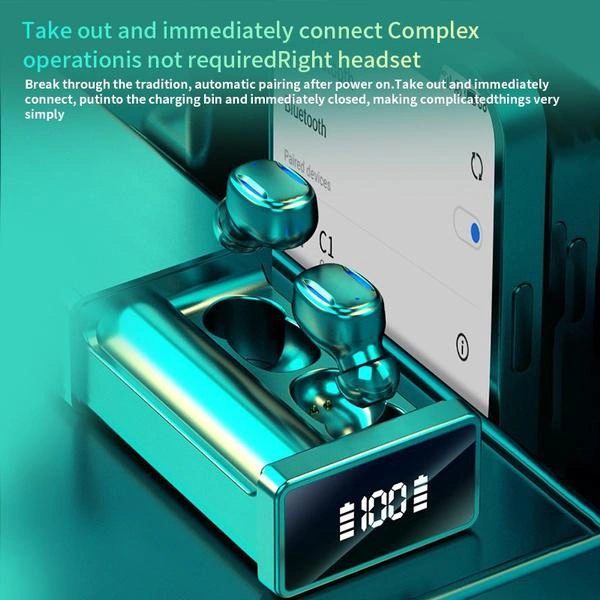 4 Colors Stereo TWS Wireless Bluetooth 5.2 Headset Waterproof Sport Earphones Mini In Ear Earbuds CVC8.0 Noise Cancelling Headphones with Mic LED Display Charging Box for Smartphones