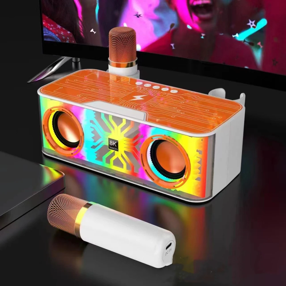 Colorful Light Bluetooth Speaker Dual Speaker Outdoor Wireless Charger