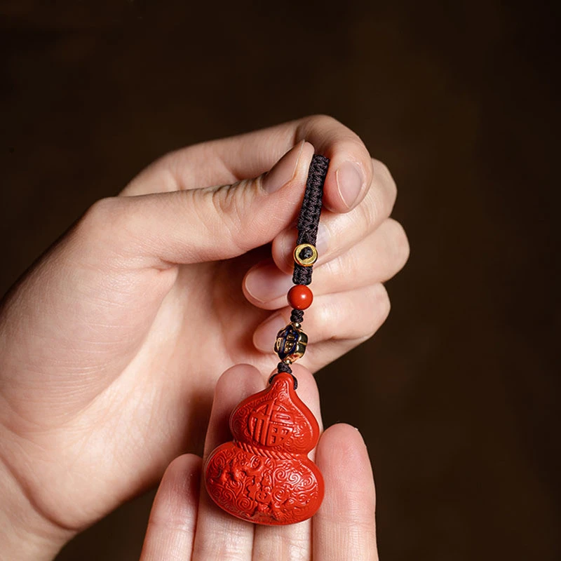 Cinnabar Fulu Gourd Car Key Ring Pendant