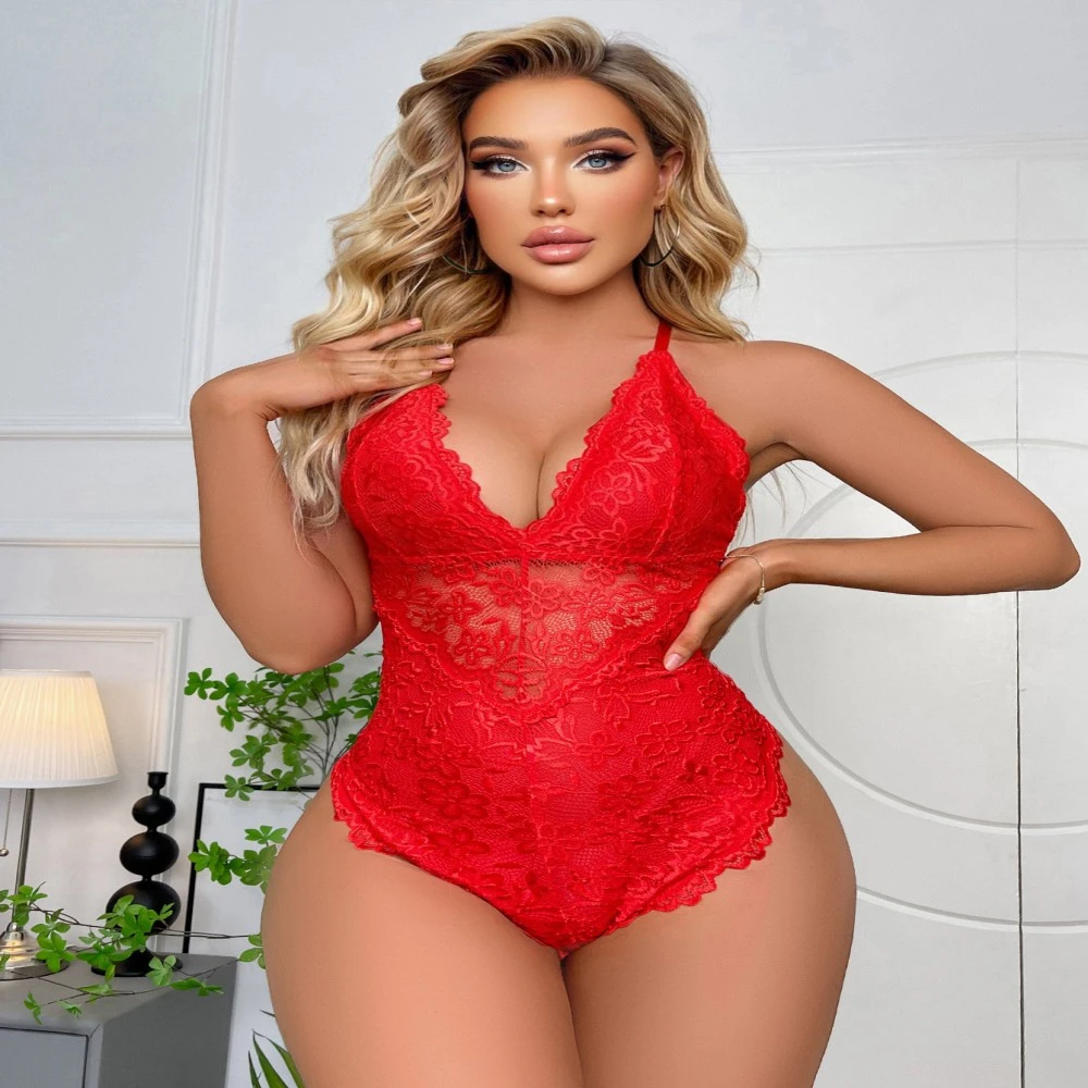 Women's Lace See-through Sling One Piece Underwear