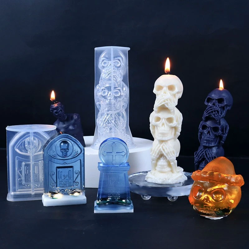 Halloween Pumpkin Skull Silicone Candle Mould