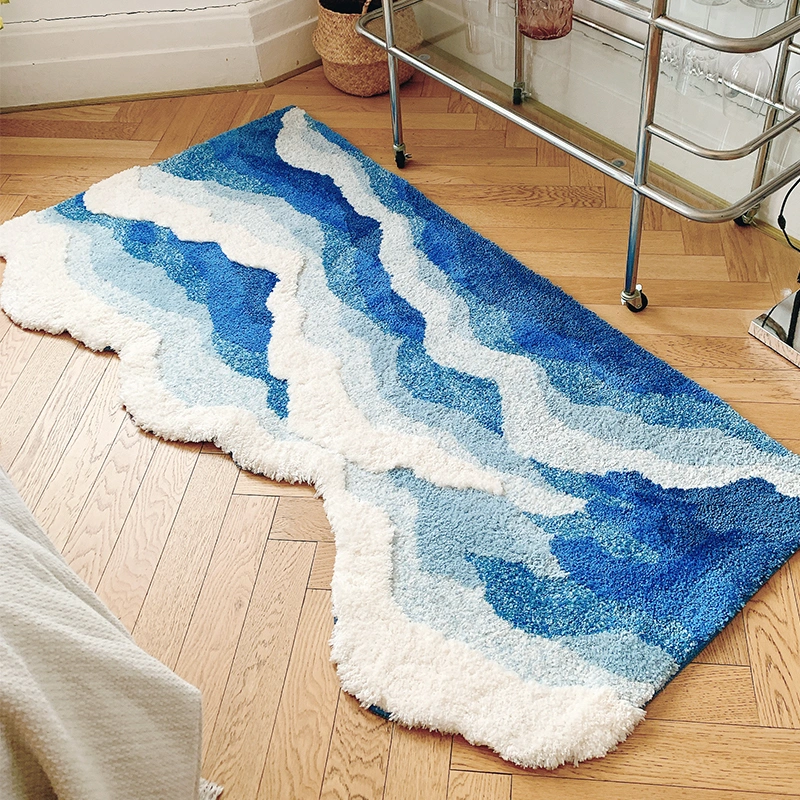 Blue Ocean Wave Bedroom Bedside Blanket Room