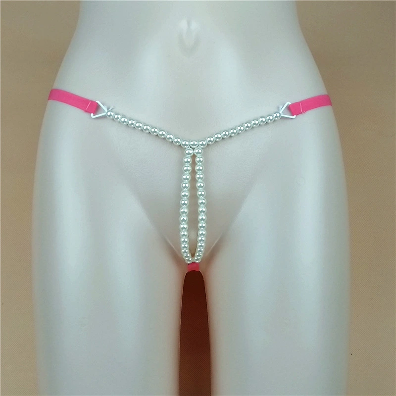 Women's Solid Color Hollow Beaded Underwear