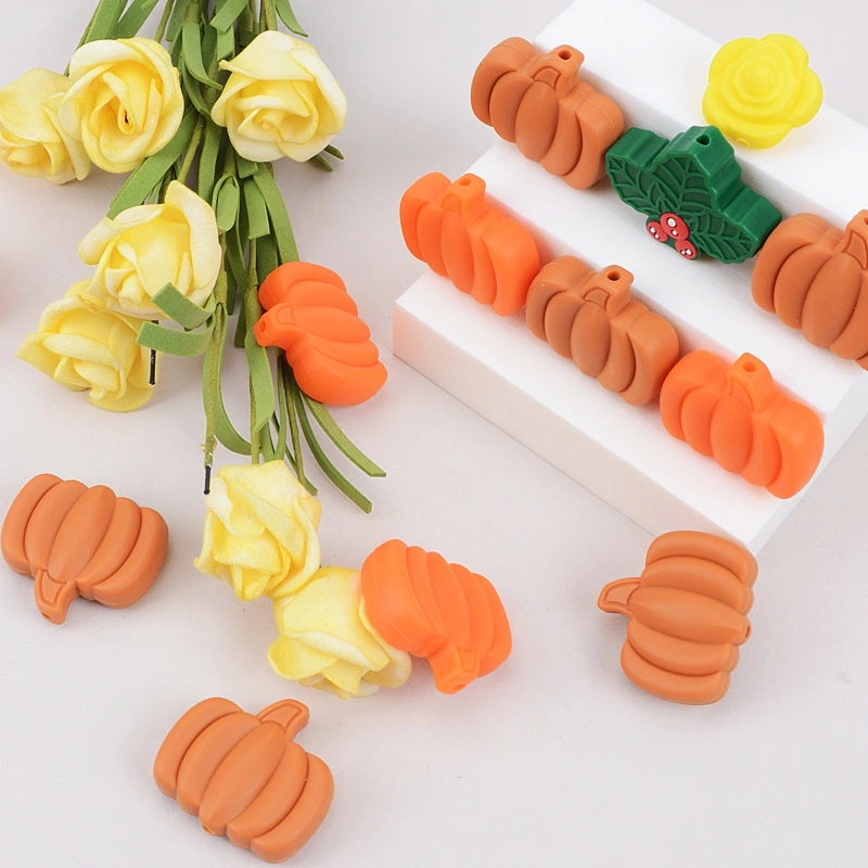 Baby Silicone Pumpkin Beads Baby Molar Teether