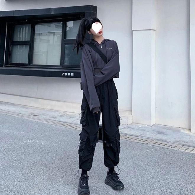 Dark Overalls Women's Loose Casual Wide-leg Pants
