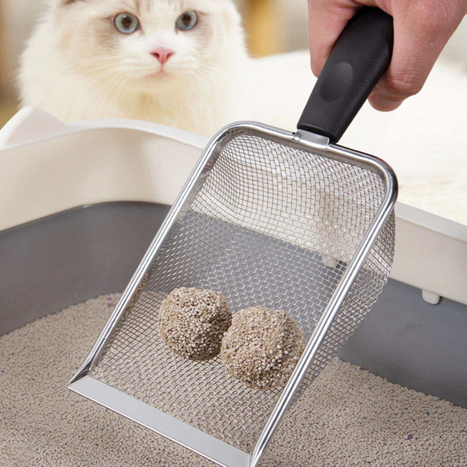 Cat Litter Shovel Hollow Out Comfortable Grip Fast Leak Small Holes Multifunctional Shovel Sand Hanging Hole Pet Cat Litter Tray Beach Shovel Cat Cleaning Supplies