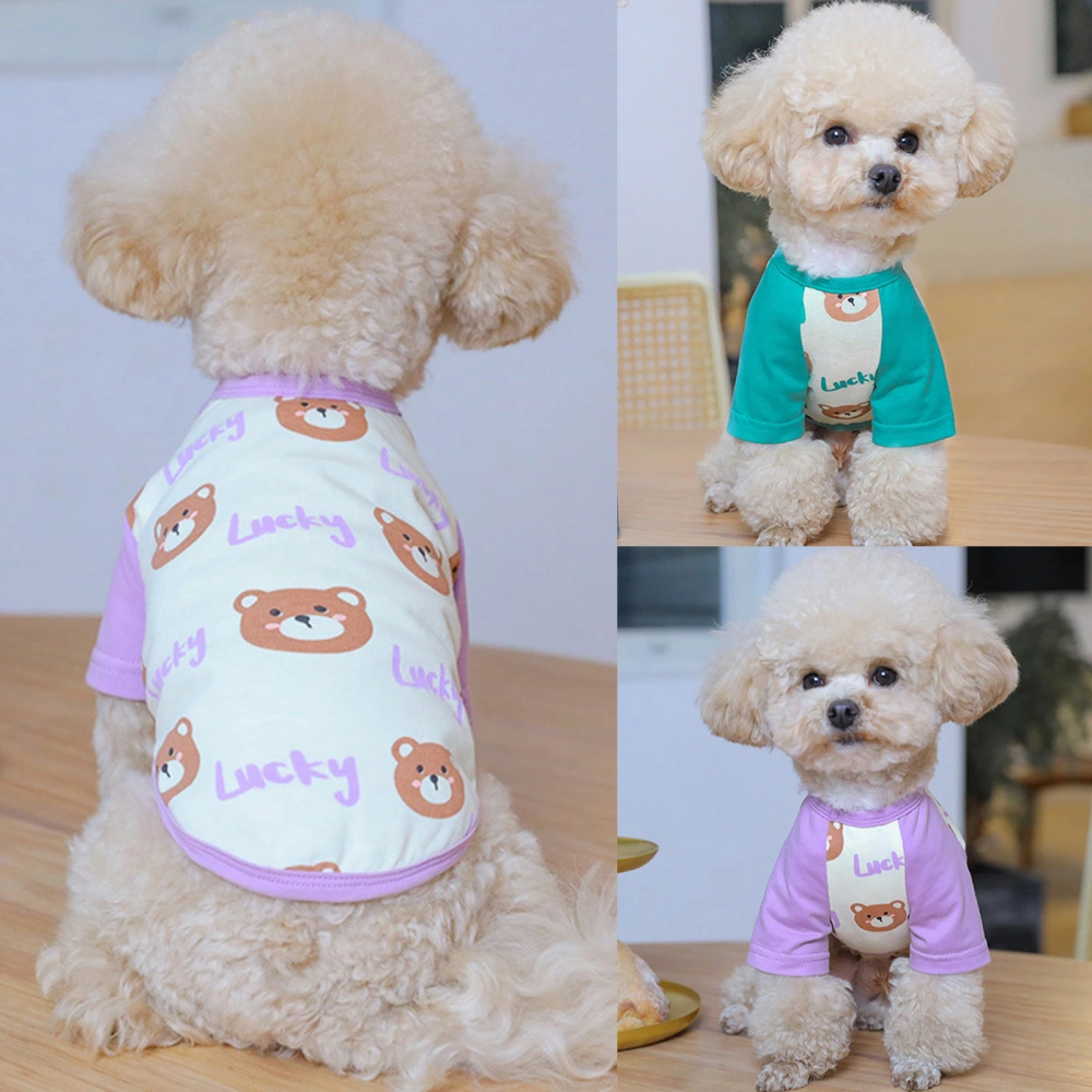 Pet Shirt Ultra Soft Breathable Unisex Summer Animal Letter Print Dog Cat Blouse for Party 