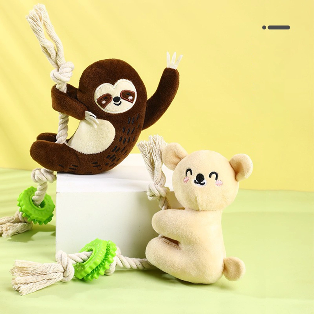 Dog Chew Toy Bite Resistant Relieve Boredom Sloth Shape Party Gifts Dog Squeaky Plush Sound Toy for Entertainment 