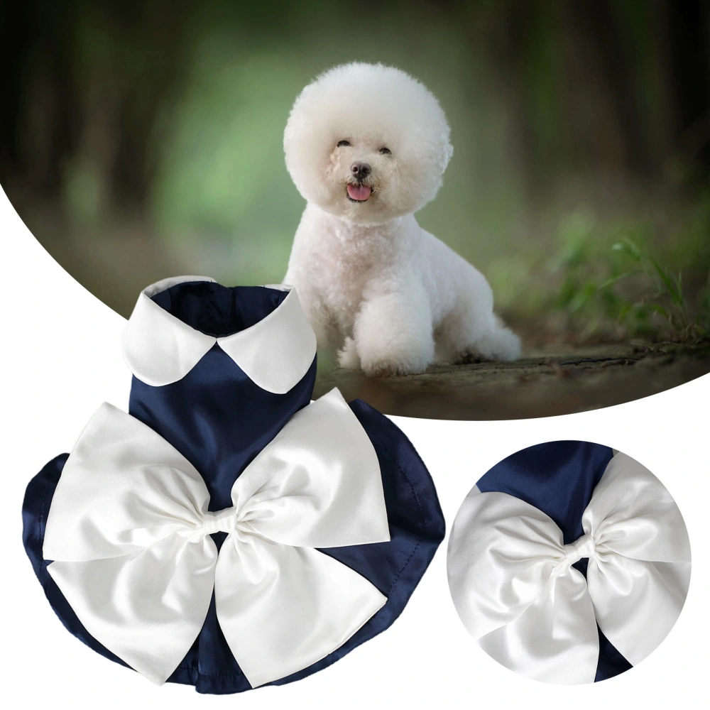 Pet Clothing Silky Surface Bowknot Pullover Pet Lace Costume Summer Apparel Wedding Dress for Home Wear 