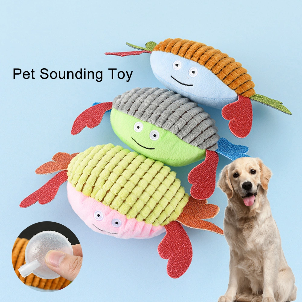 Dog Chew Toy Bite Resistant Relieve Boredom Crab Shape Built-in Sounder Animal Plush Toy for Entertainment 