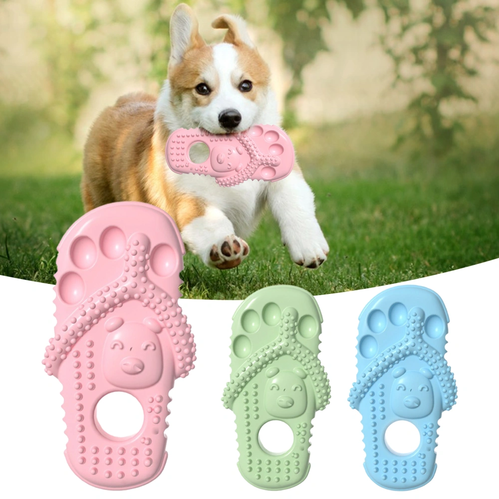 Dog Squeaky Toy Scentless Bite Resistant Scratch-resistant Wear-resistant Creative Stress Relief Exercise Jaw Cartoon Slipper Shape Grinding Toy for Training