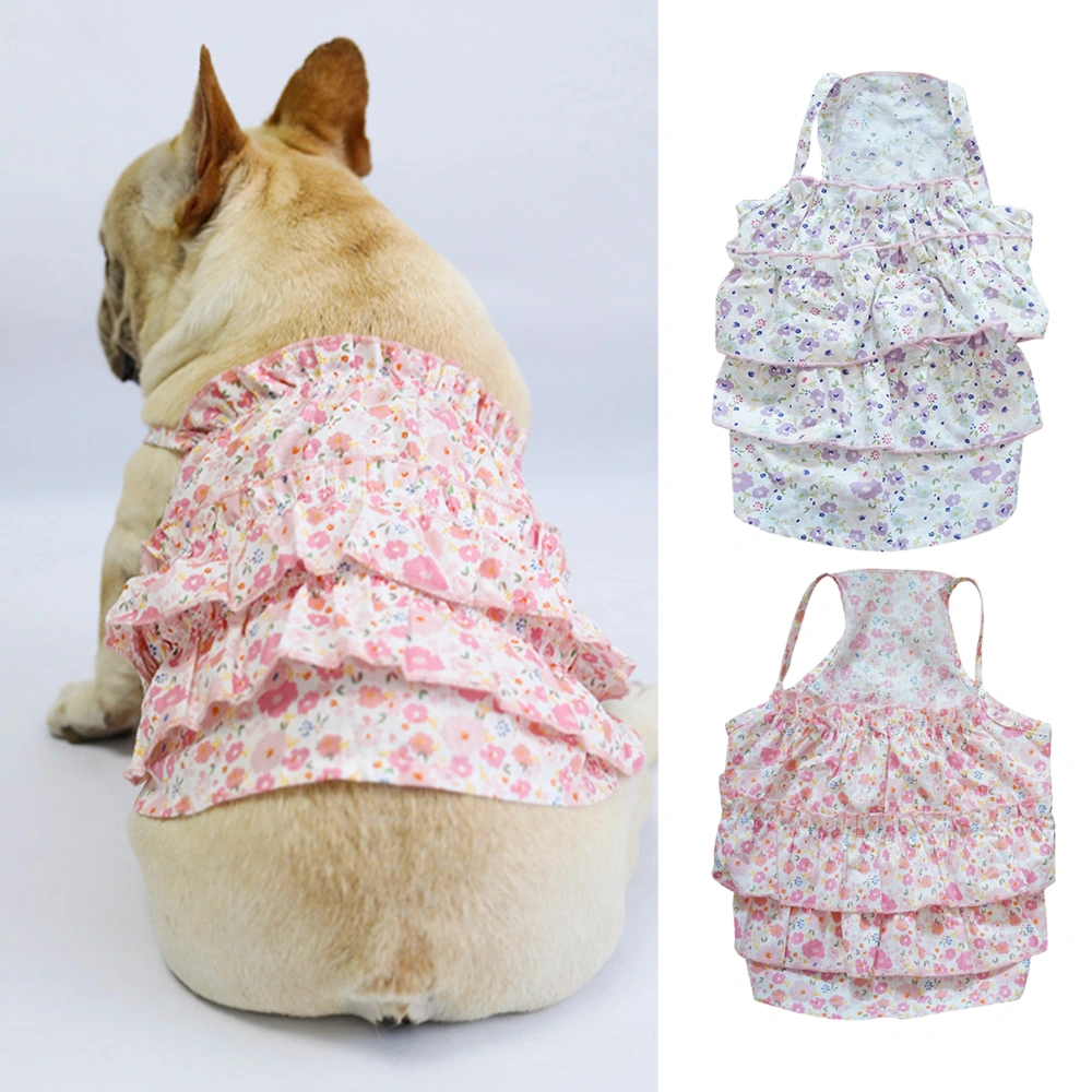 Dog Skirt Layers Hemming Comfortable Soft High Elasticity Sling Dress-up Pullover Summer Dog Two-legged Clothes for Outdoor