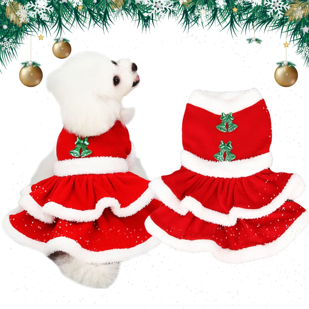 Pet Clothes Fur Collar Cake Design Soft Comfortable Attractive Photograph Prop Fleece Christmas Festival Pet Skirt for Autumn