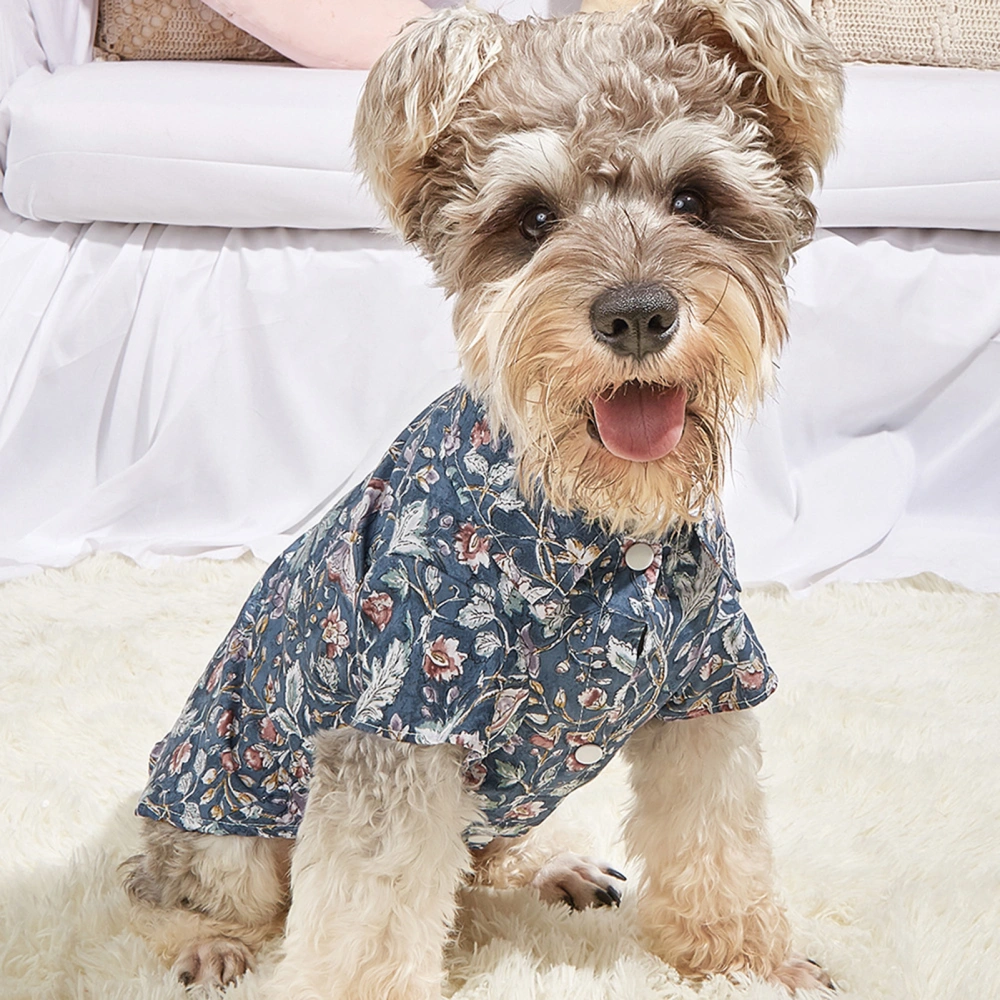 Pet Clothes Ethnic Style Fade-Resistant Polyester Summer Dog Retro Print 2-Legged Shirt Pet Apparel Pet Supplies 