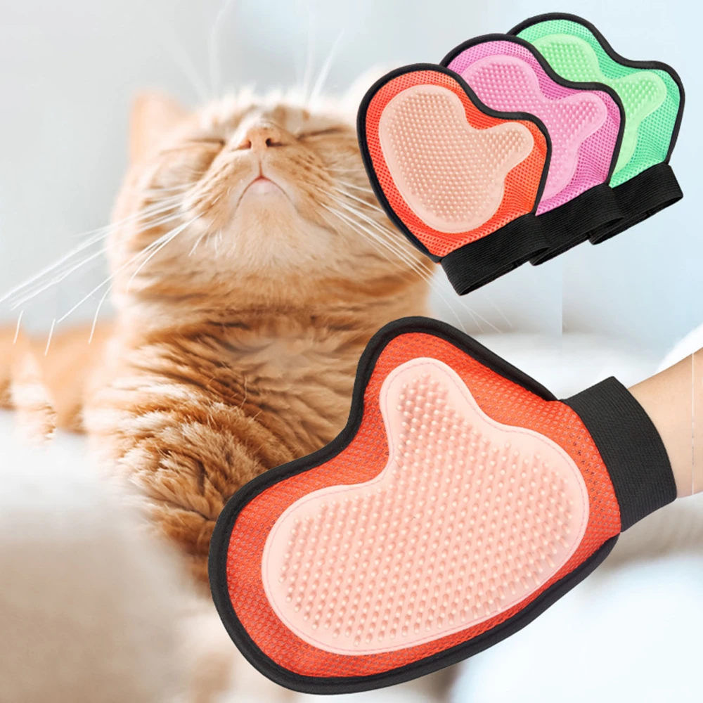 Pet Brush Edging Design Fastener Tape Soft Comb Teeth Multipurpose Multifunctional Remove Floating Hair TPR Pet Bath Hair Removal Brush for Kitten