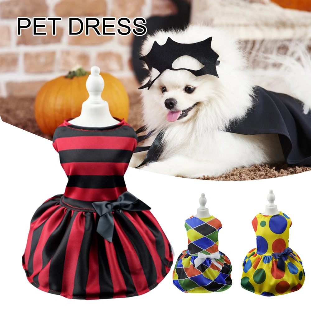 Dog Dress Halloween Style Thin Close-fitting Breathable Good Ductility Dress-up Tight Waist Bowknot Decor Pet Dog Cosplay Skirt for Outdoor