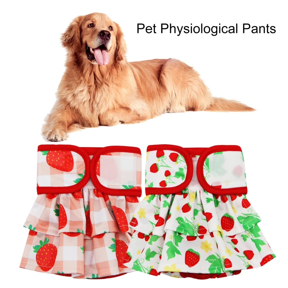 Pet Sanitary Pant Floral Printing Fastener Tape Pleated Hemming Puppy Shorts Diaper Clothing for Home Use 