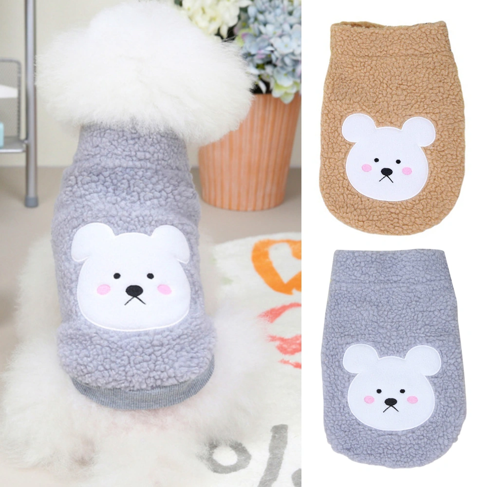 Pet Fleece Sweater Contrasting Colors Cartoon Print Soft Comfortable Washable Keep Warm Coral Fleece Cute Rabbit Pattern Pet Tops for Winter