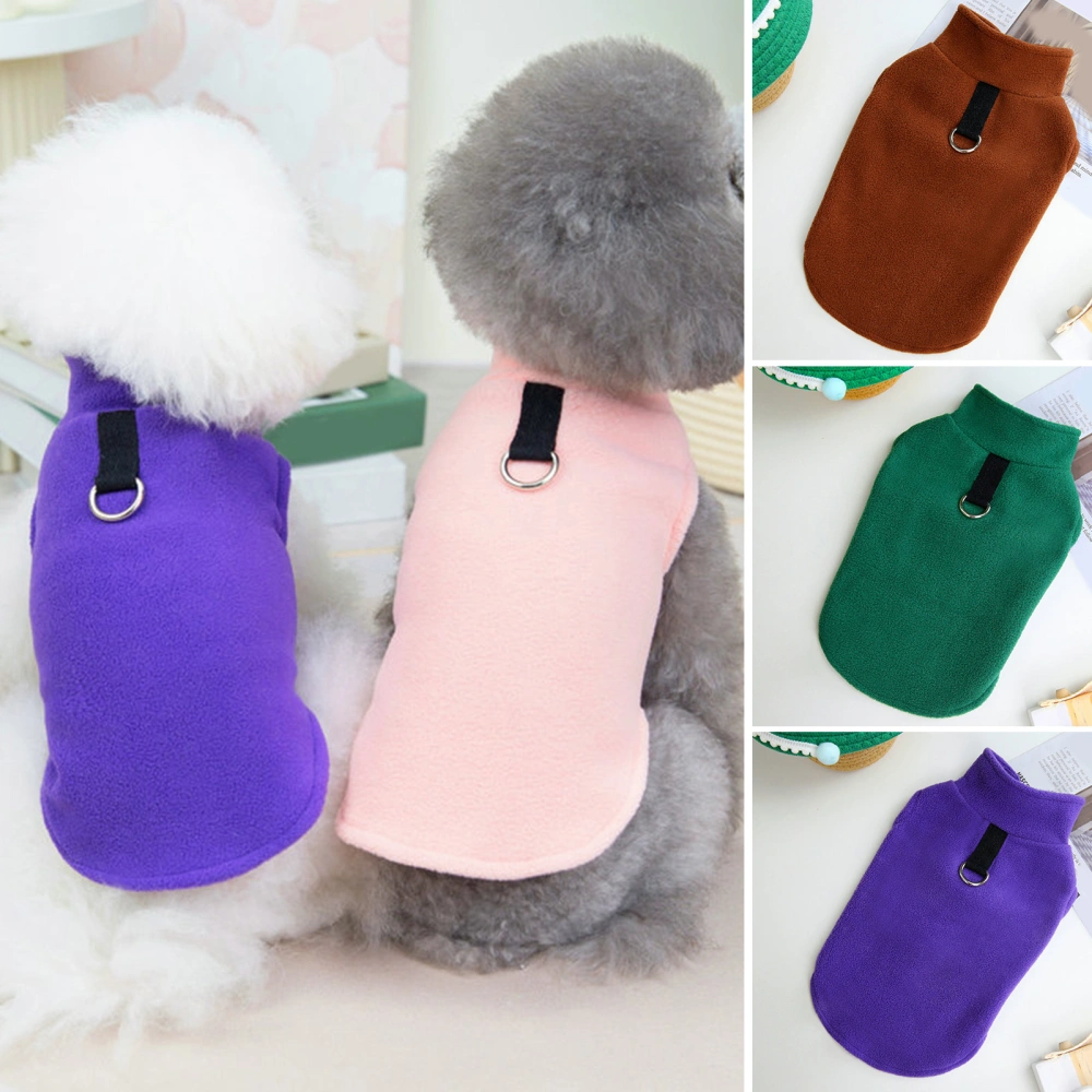 Pet T-shirt Simple Style Soft with Tow Ring Comfortable Minimalistic Keep Warm Polyester Nordic Style Pet Shirt for Winter