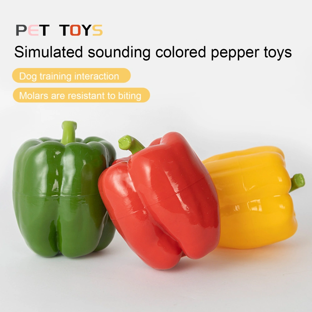 Pet Chew Toy Built-in Squeaker Flexible Simulation Colorful Pepper Toy Sports Training TPR Small Large Dogs Squeak Interactive Toy Pet Supplies