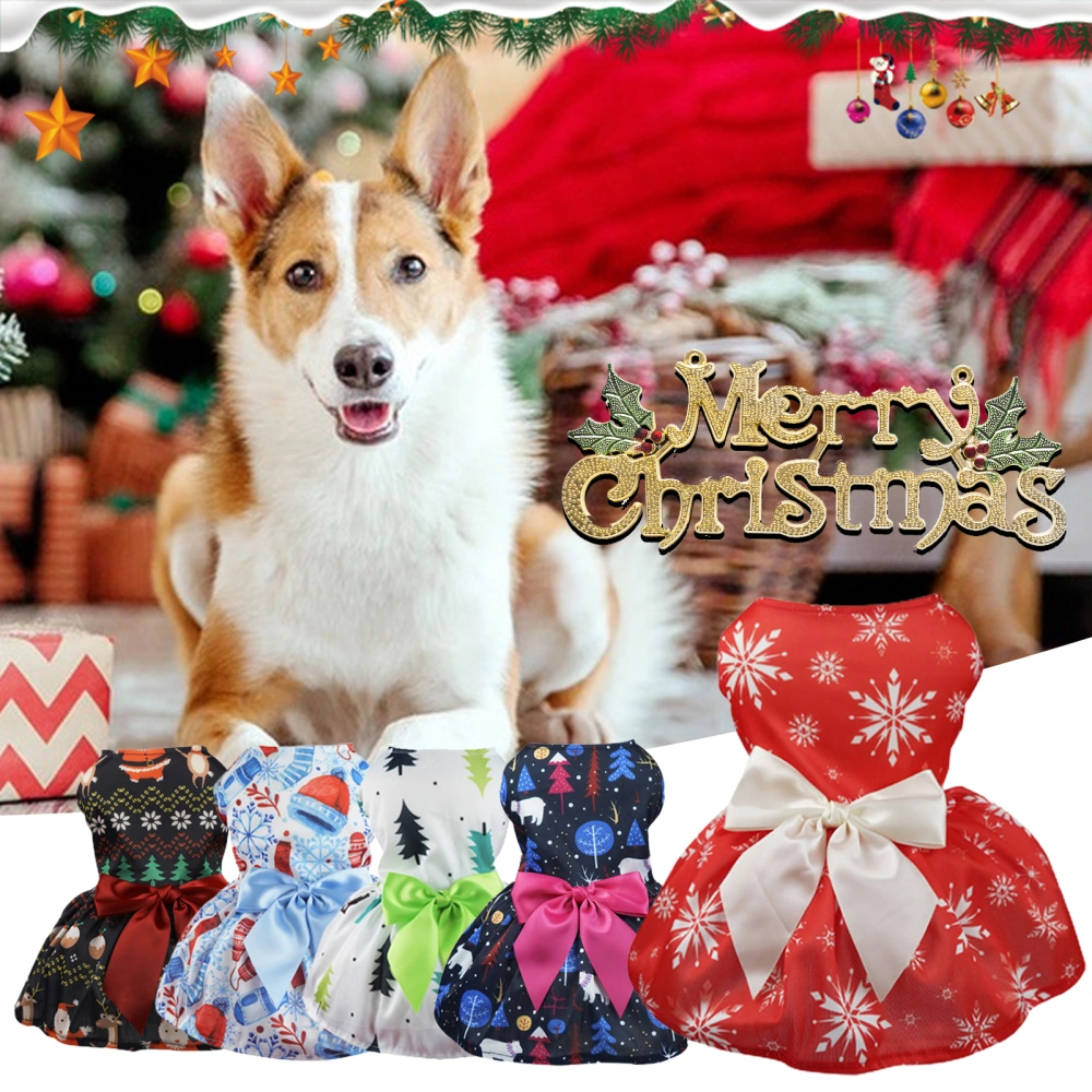 1 Set Pet Vest Bow Tie Christmas Elements Dress Up Polyester Pet Vest Puppy Clothes for Party