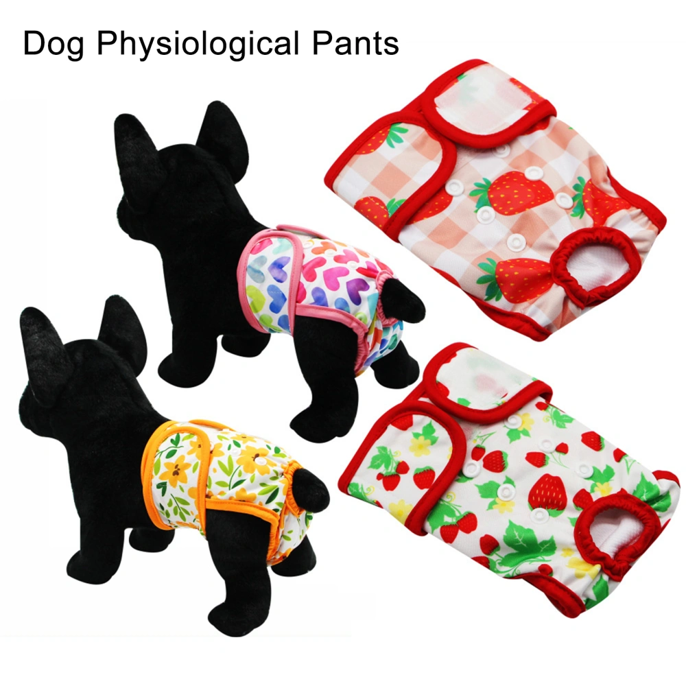 Pet Diapers Pants Printing Surface Fastener Tape Flexible Waist Diapers Physiological Washable Pants Pet Clothing 