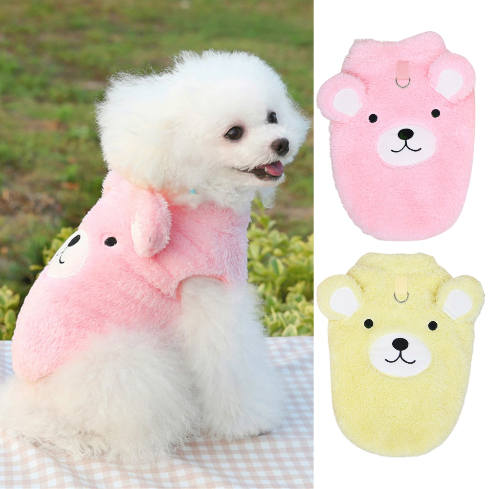 O-Neck Foreleg Pullover Elastic Hem Thickened Pet Clothes Autumn Winter Cartoon Bear Shape Warm Flush Pet Cat Puppy Vest Pet Supplies