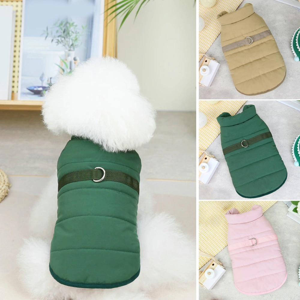 Pet Cotton Coat Soft Simple Style with Tow Ring Comfortable Stand Collar Keep Warm Bright Color Cotton Texture Pet Shirt for Teddy