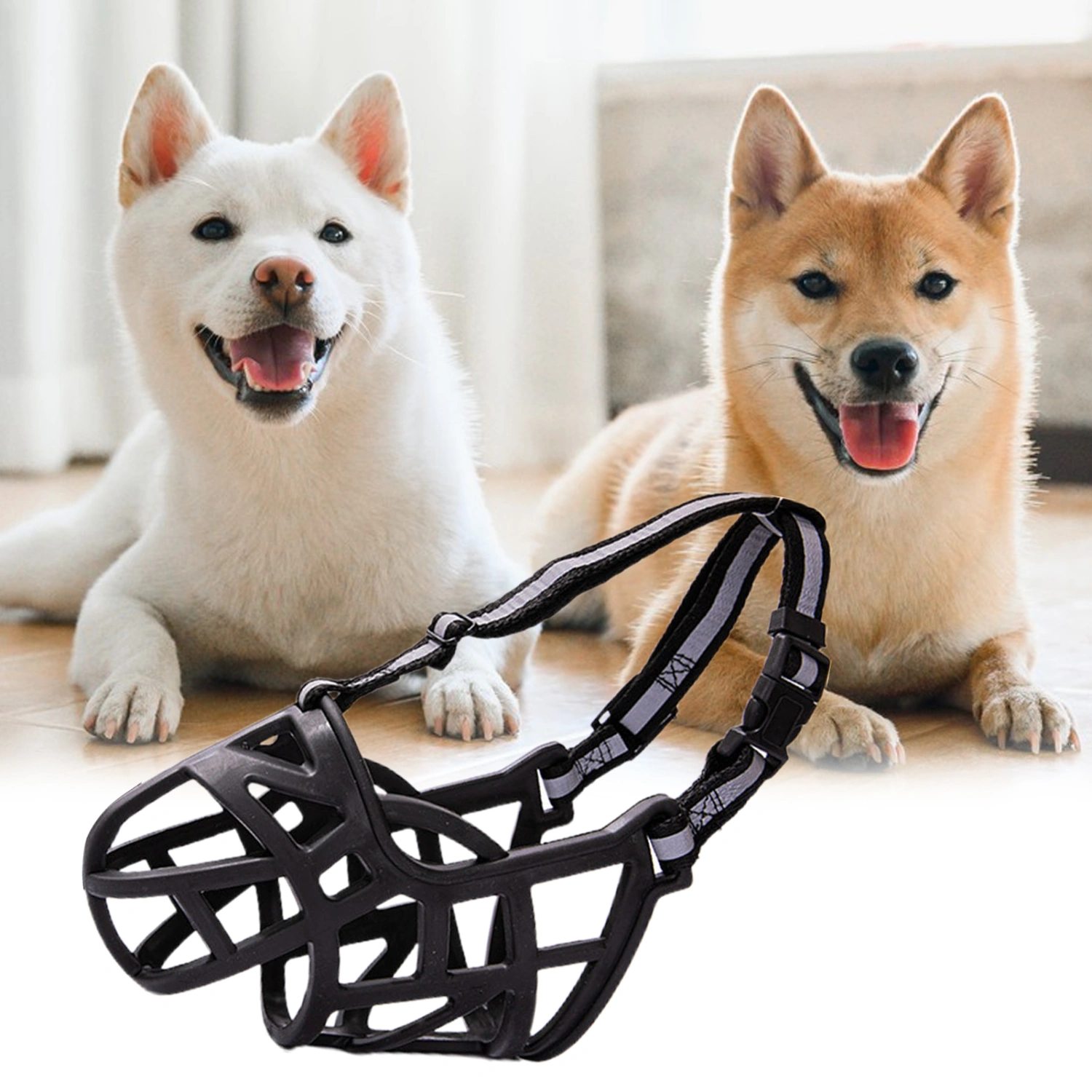 Dog Muzzle Buckle Design Innovative Wear-resistant Sturdy Tear-resistant Anti-bite Hollow Out Pet Anti-Barking Muzzles Face Guard for Outing