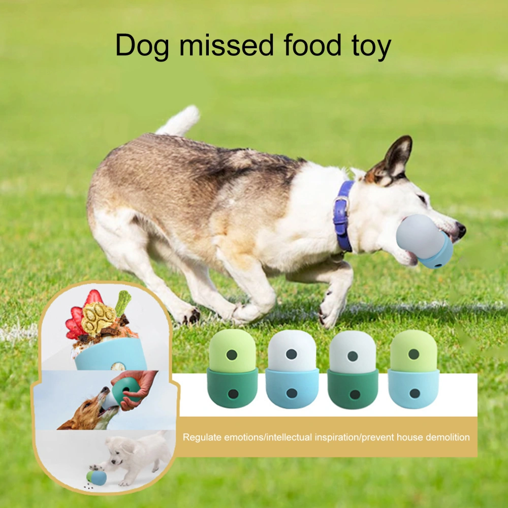 Pet Toy Ball Bouncy Column Appearance Hole Easy to Clean Creative Relieve Stress Silicone Leaking Food Ball Dog Toy for Teddy