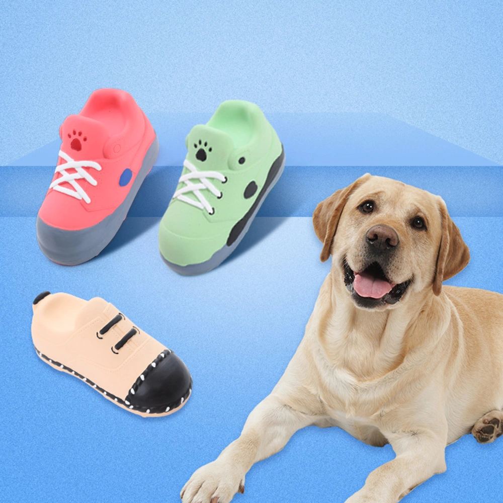 Pet Molar Toy Squeeze Vocalization Good Toughness Bite-resistant Clear Texture Shoe Styling Dog Sounding Toy for Home