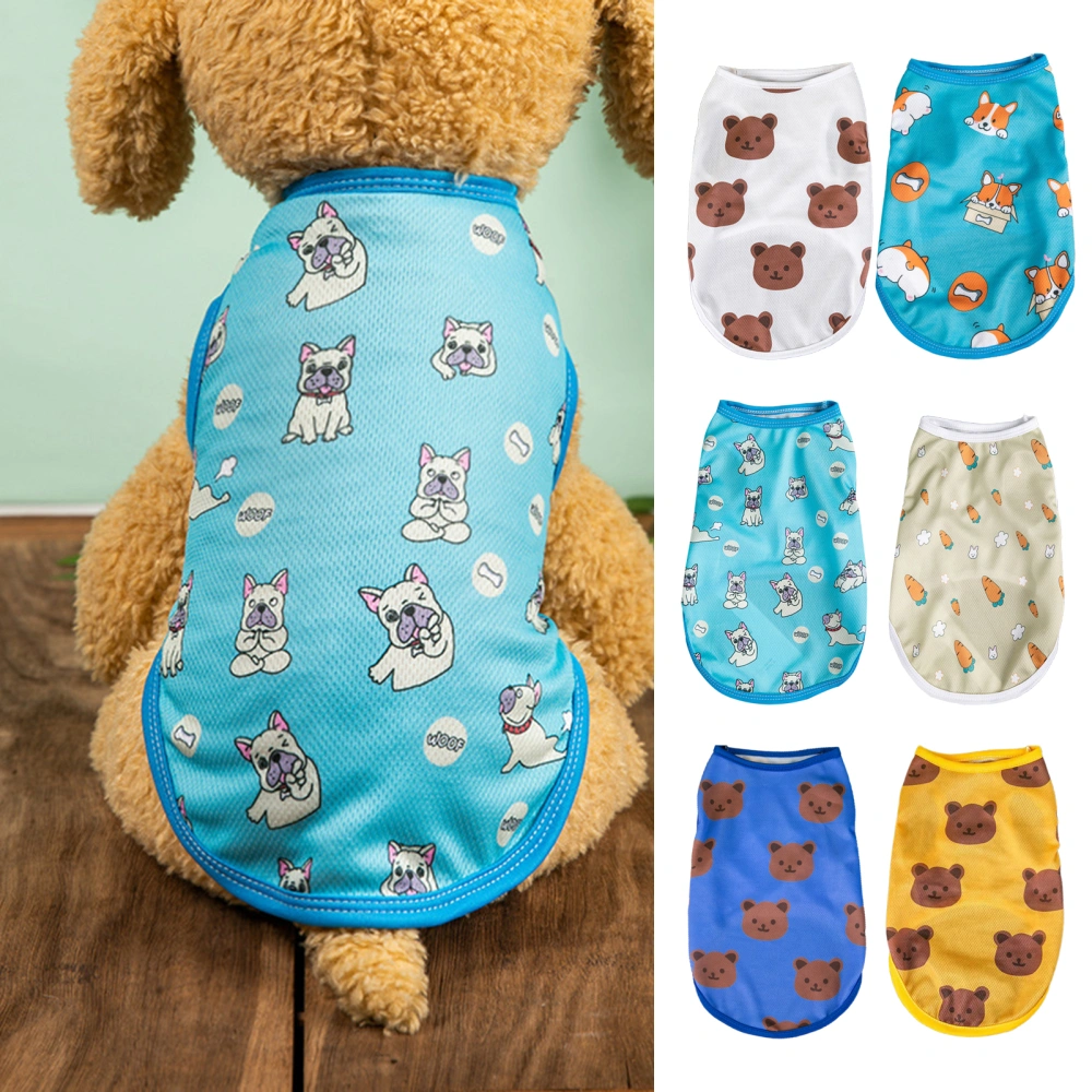 Pet Vest Cartoon Pattern Comfortable Breathable Soft Sweat-absorb Dress-up Protect Skin Lovely Pet Sweatshirt Costume for Summer