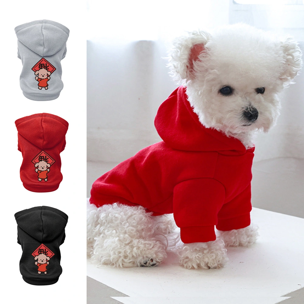 Dog Sweatshirt Soft Comfortable Attractive Pet Dogs Two-legged Thickened Hooded Top for Outdoor