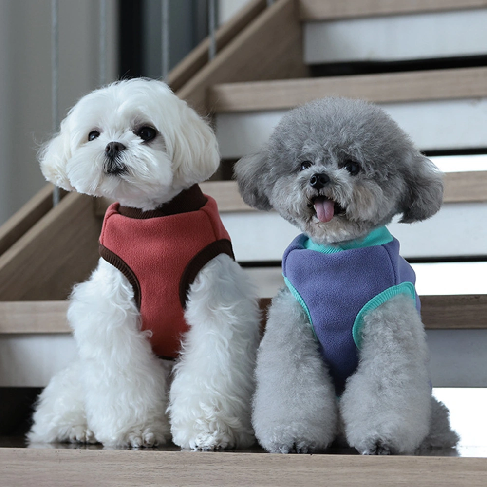 Dog Padded Clothes Good Elasticity Color Matching Breathable Keep Warm Thickened Warm Vest Pet Clothes for Outdoor