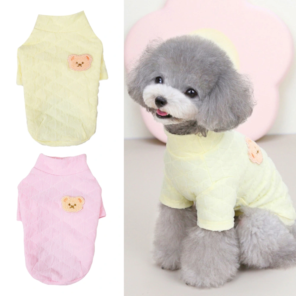 Pet Vest Soft Cartoon Print Comfortable Washable Durable Dress Up Polyester Seersucker Texture Pet Shirt for Teddy