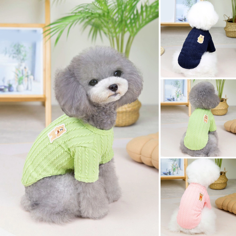 Pet Vest Cartoon Pictures Soft Comfortable Fade-Resistant Keep Warm Solid Color Lint Free Teddy Dog Sweater Winter Clothing for Outdoor