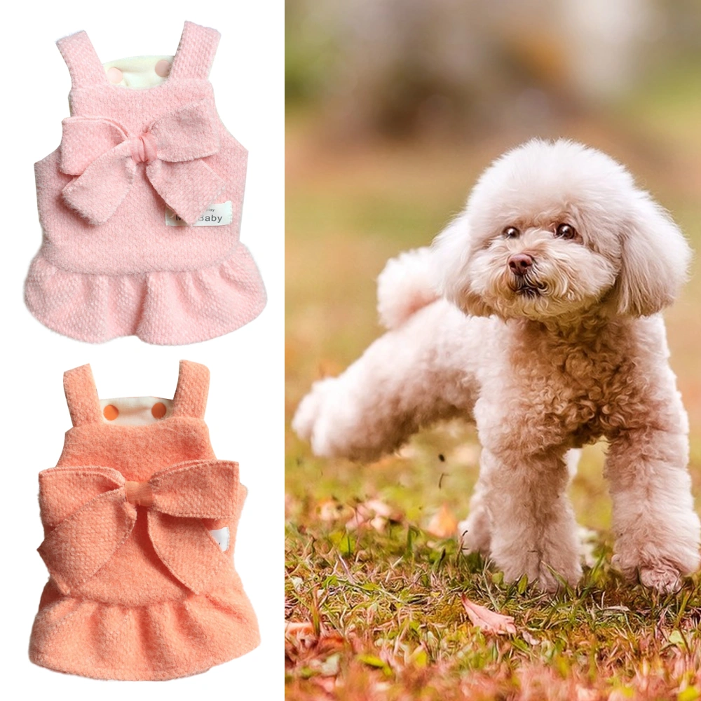 Pet Clothes Soft Thickened Comfortable Elastic Universal Keep Warm Acrylic Sweet Ladylike Dog Dress for Autumn