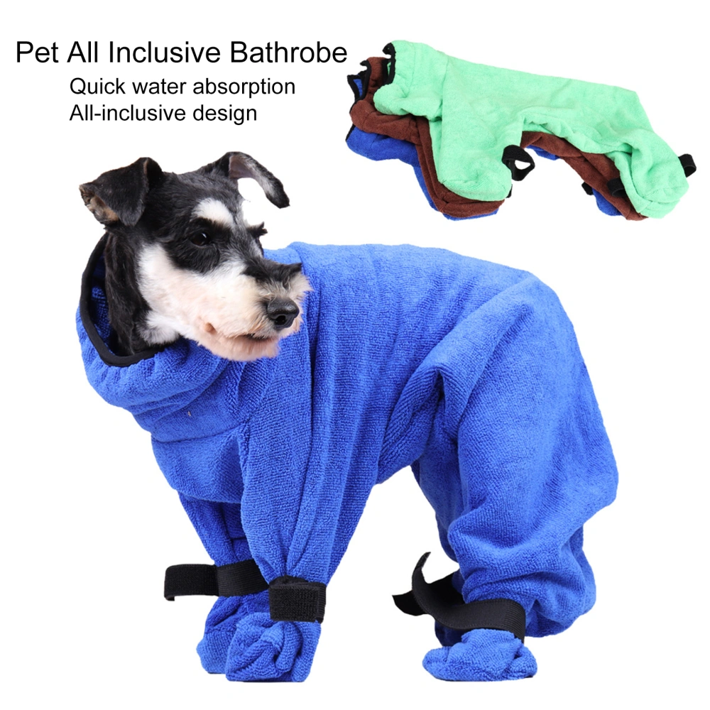 Pet Bath Robe Fully Wrap Back Zipper Water Absorb Small Medium Large Dogs Super Absorbent Microfiber Pet Bathrobe for Shower 