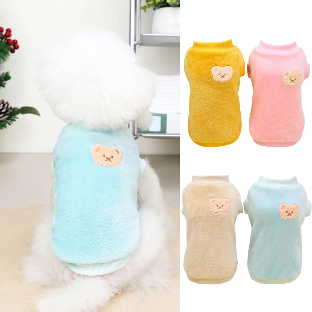 Dog Vest Comfortable Round Neck Cartoon Bear Pattern Pet Dog Two Leg Clothes for Outdoor