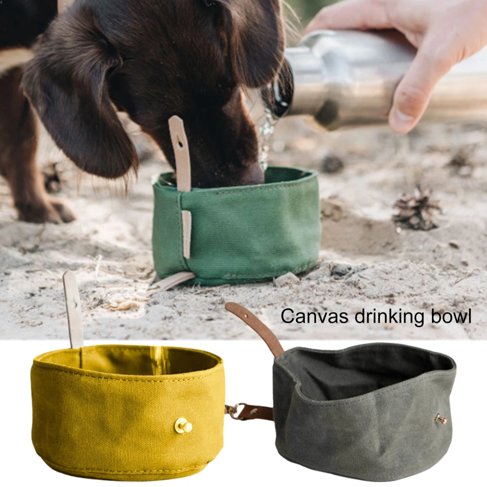 Canvas Feeding Bowl Large Capacity Waterproof Wear Resistant Reusable Easy to Carry Feeding Pet 3 Colors Pet Dog Collapsible Water Food Canvas Bowl Pet Supplies