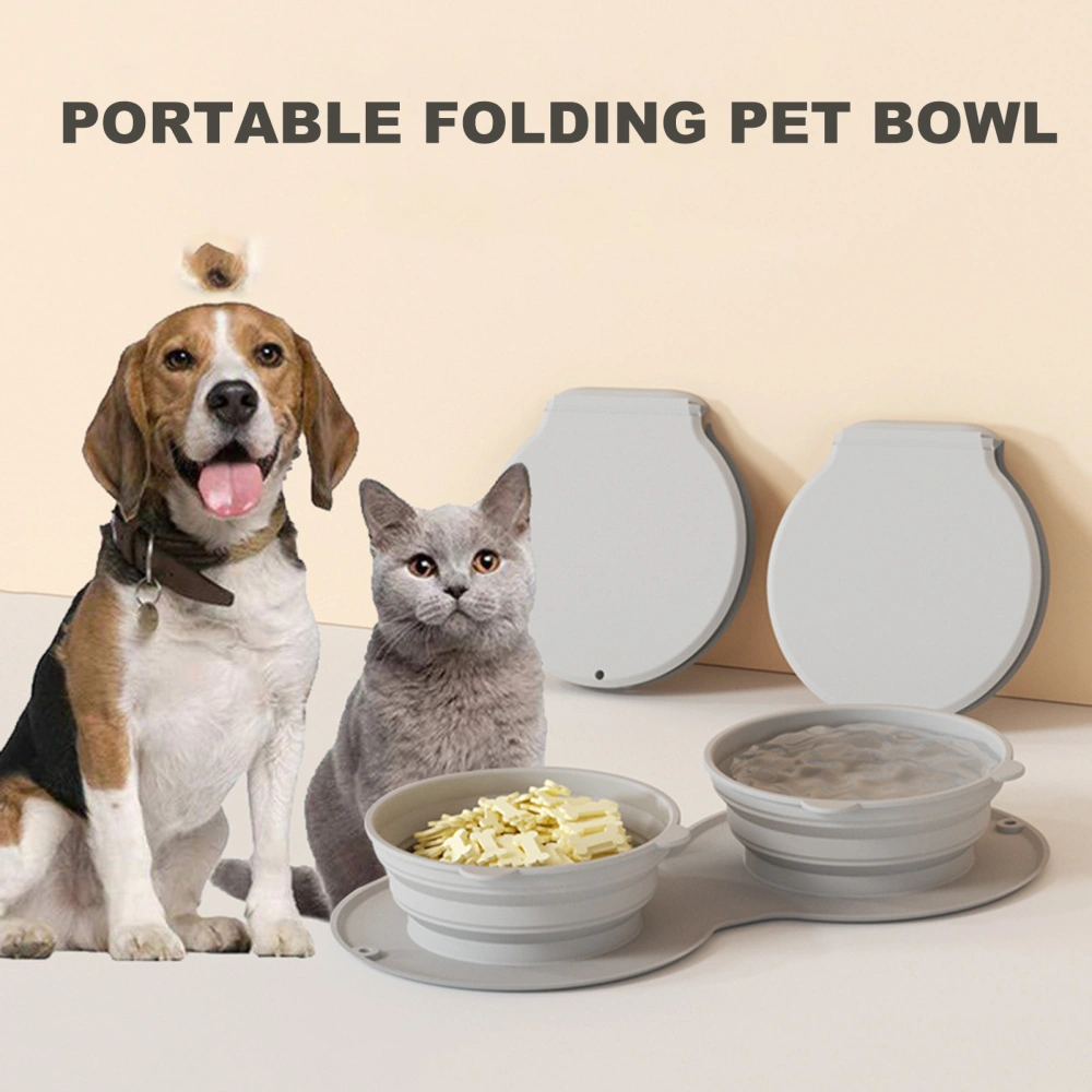 Pet Bowl Anti-Flipping Foldable Slow Eat Column Thickened Water Food Bowl Feeder for Travel